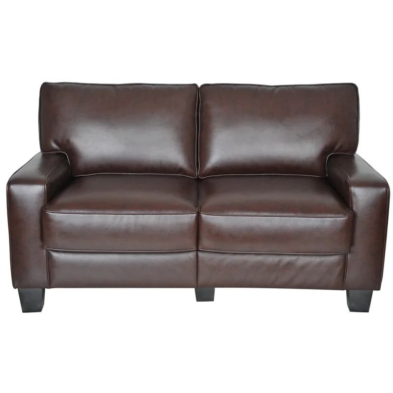 Palisades 61'' Faux Leather Square Arm Sofa thumbnail 3