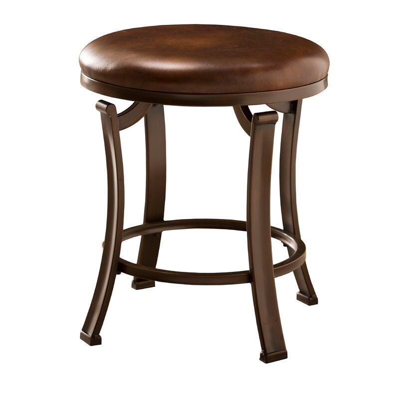 Staten 19'' Tall Metal Vanity Stool thumbnail 2