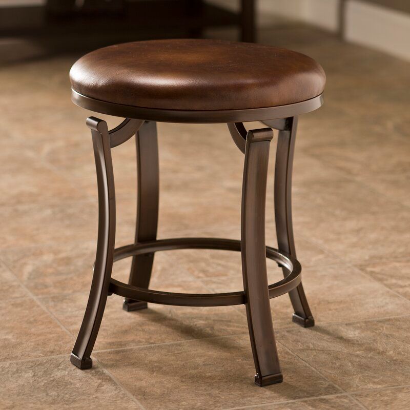 Staten 19'' Tall Metal Vanity Stool thumbnail 3