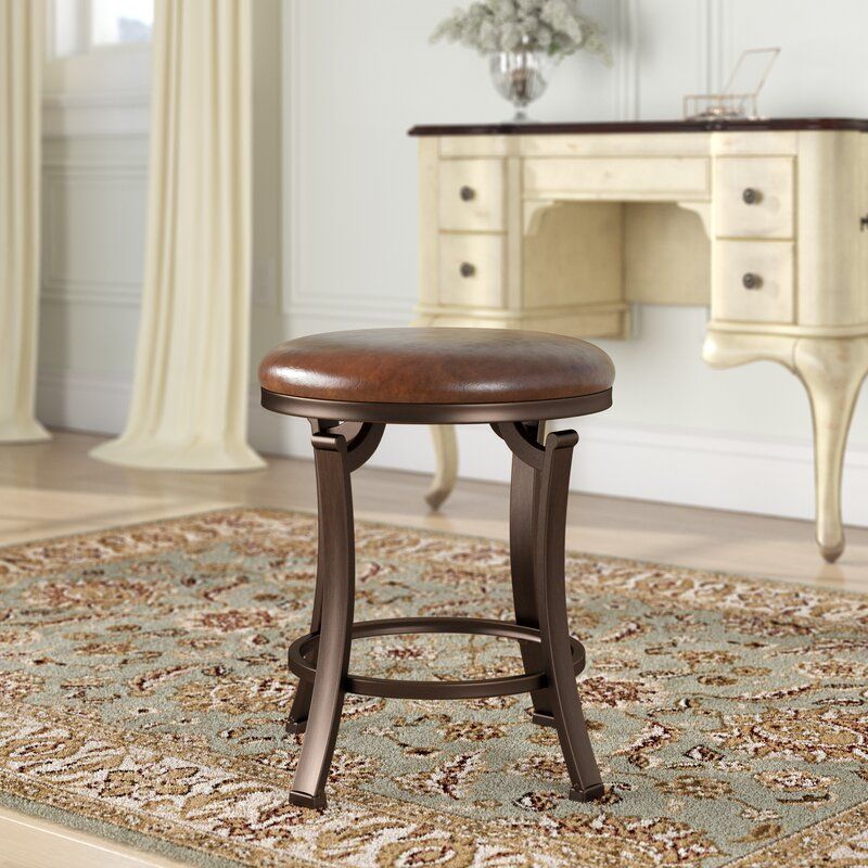Staten 19'' Tall Metal Vanity Stool thumbnail 4