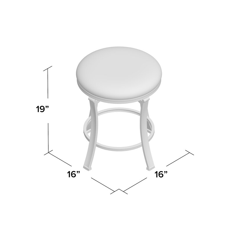 Staten 19'' Tall Metal Vanity Stool thumbnail 5