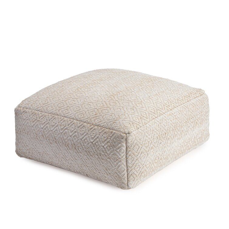 Bruns Square Geometric Pouf Ottoman thumbnail 2