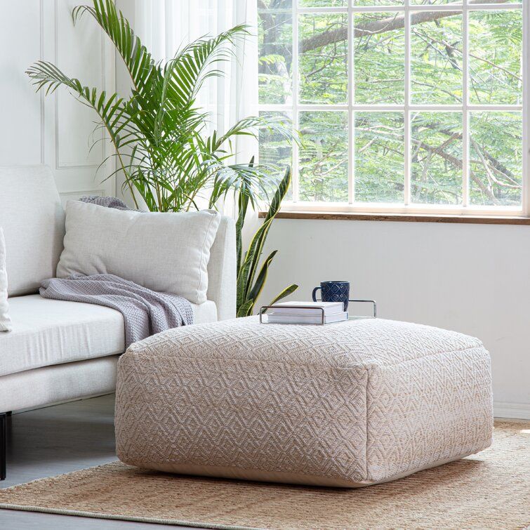 Bruns Square Geometric Pouf Ottoman thumbnail 5