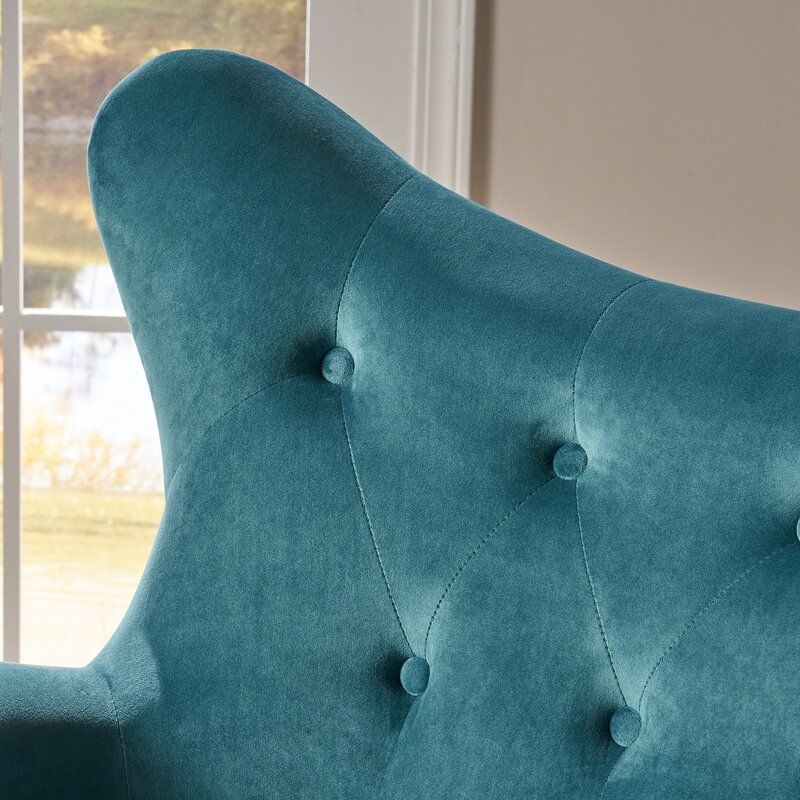 Bouck Tufted Velvet Wingback Chair thumbnail 4