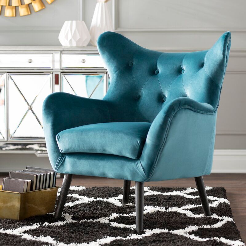 Bouck Tufted Velvet Wingback Chair thumbnail 5
