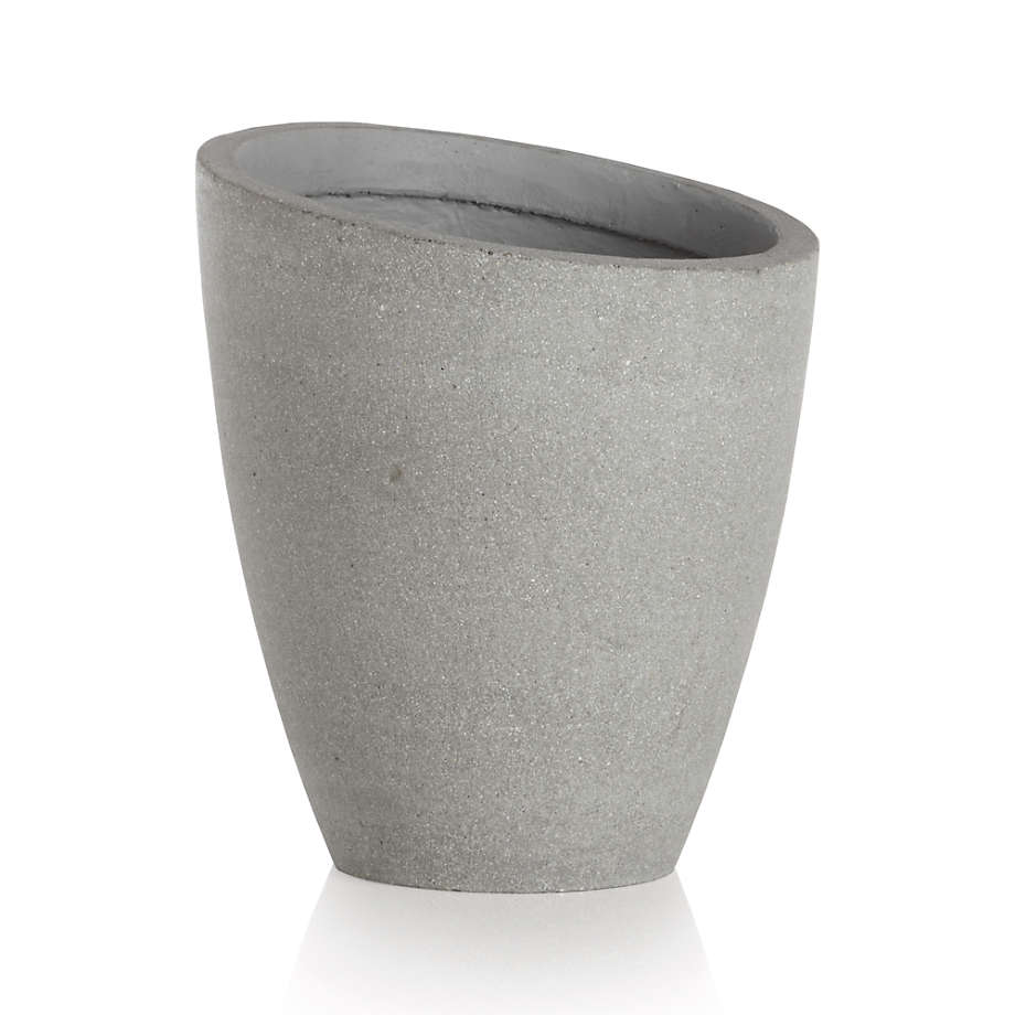 Slant Light Grey Short Indoor Outdoor Planter thumbnail 2