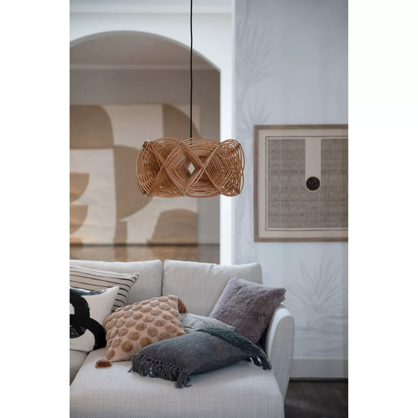 Hand Woven Rattan Pendant Lamp Brown thumbnail 3