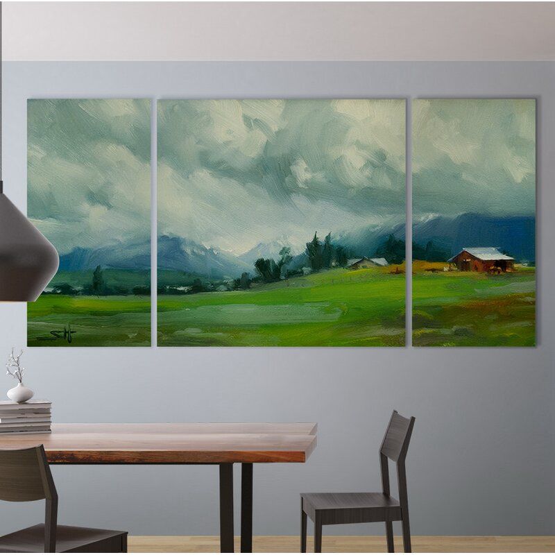 Wallowa Valley Storm Piece on Canvas No Frame 48"x24" thumbnail 2