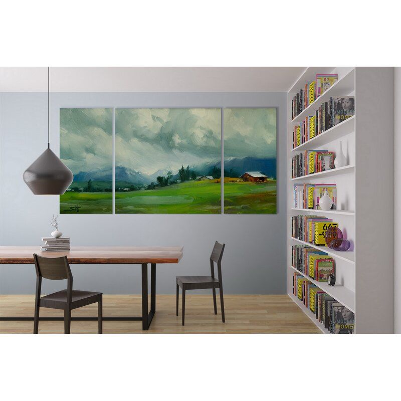 Wallowa Valley Storm Piece on Canvas No Frame 48"x24" thumbnail 3