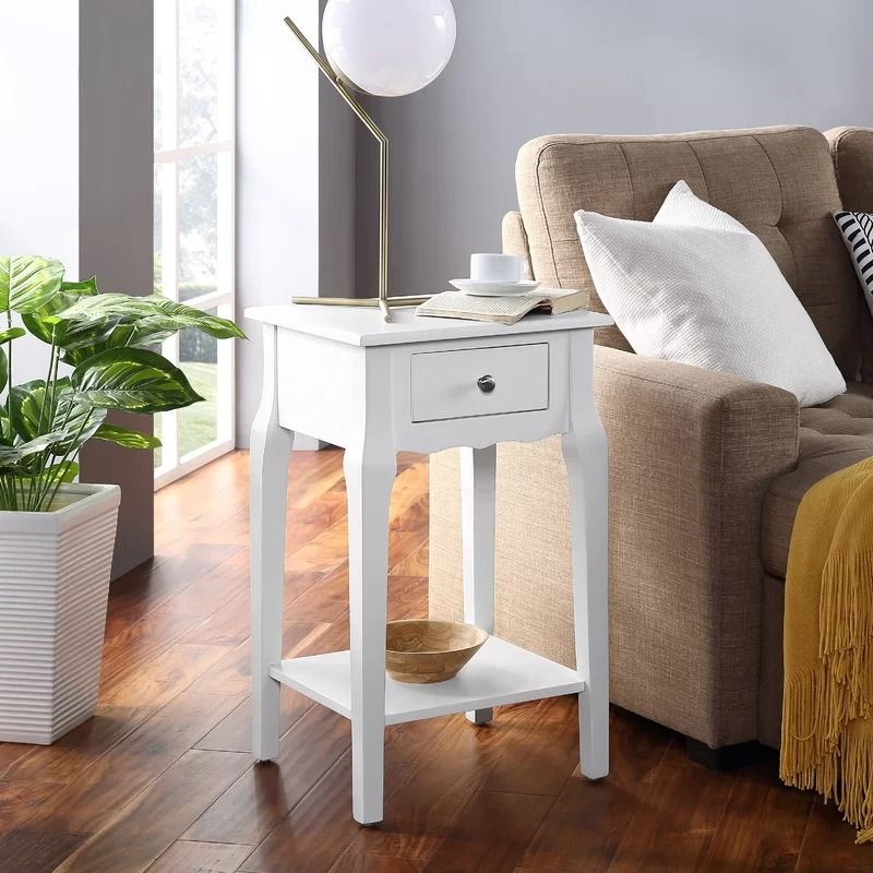 White Olmead Tall End Table with Storage thumbnail 2