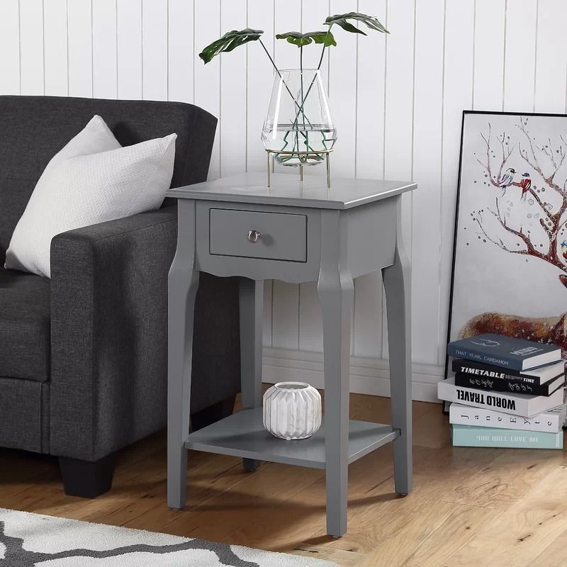 Gray Olmead Tall End Table with Storage thumbnail 2