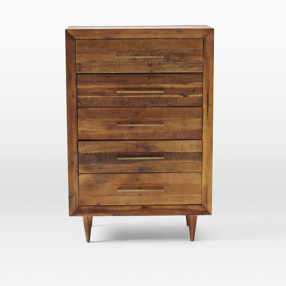 Alexa Reclaimed Wood 5-Drawer Dresser - Honey thumbnail 2