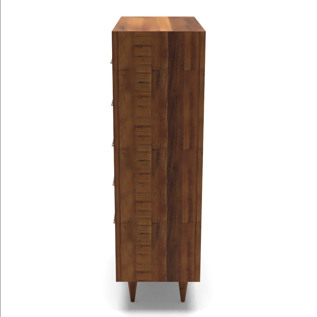 Alexa Reclaimed Wood 5-Drawer Dresser - Honey thumbnail 3