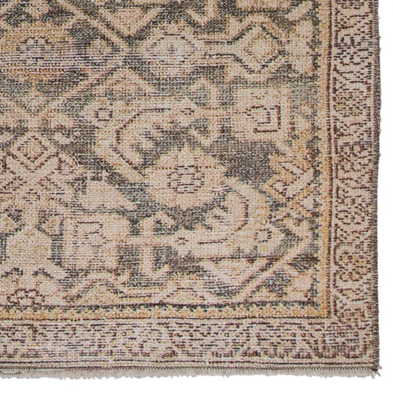 Ally Floral Gold Area Rug 10'x14' thumbnail 6