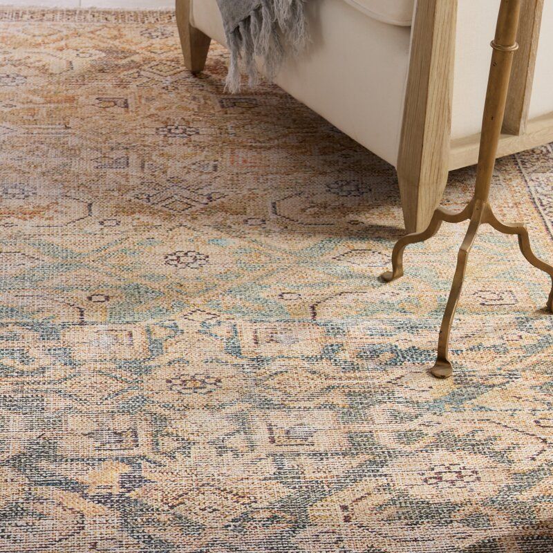 Ally Floral Gold Area Rug 10'x14' thumbnail 2