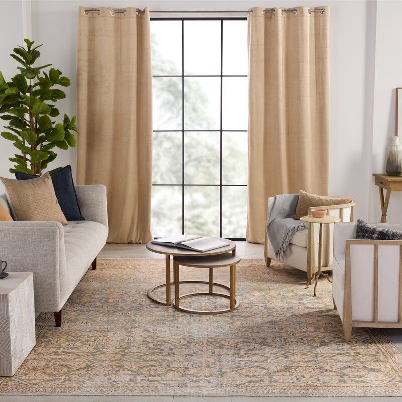 Ally Floral Gold Area Rug 10'x14' thumbnail 4