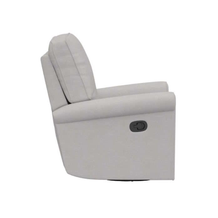 Small Comfort Swivel Glider Manual Recliner Linen Blend Charcoal thumbnail 2