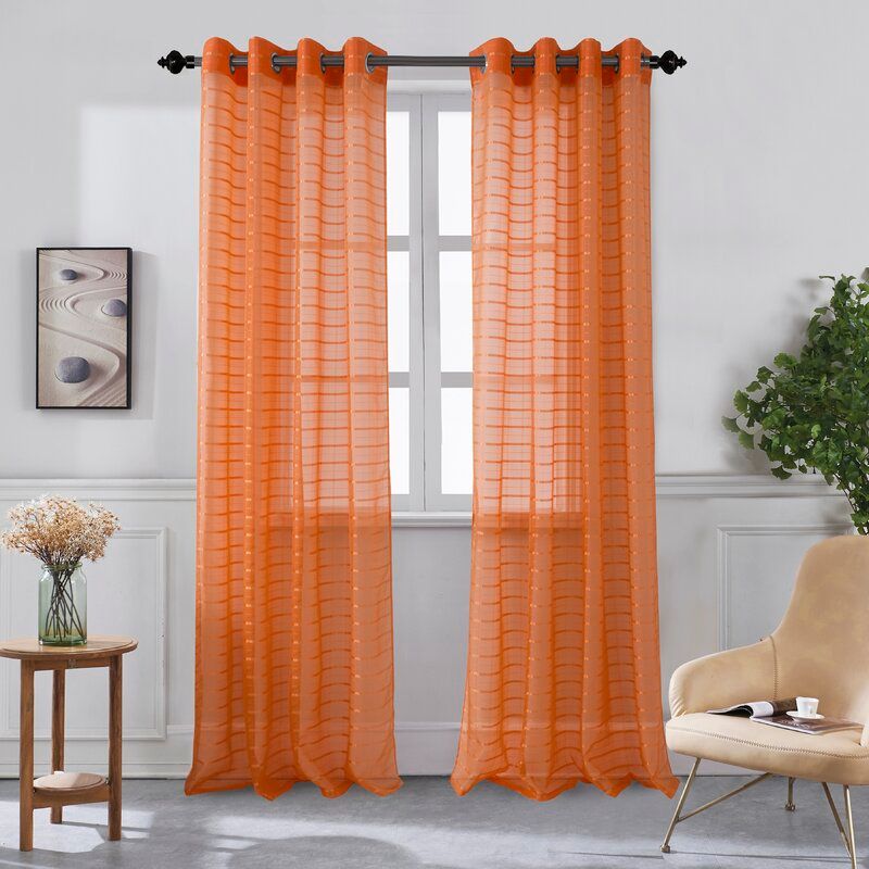 Kaci Lea Solid Sheer Grommet Curtain Panels Set of 2 thumbnail 2