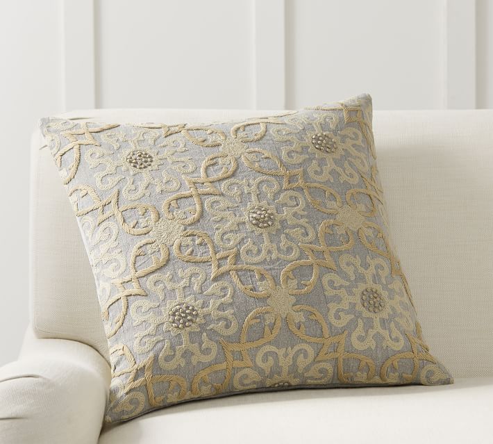 Sawyer Medallion Embroidered Pillow Cover Without Insert 22"x22" thumbnail 2