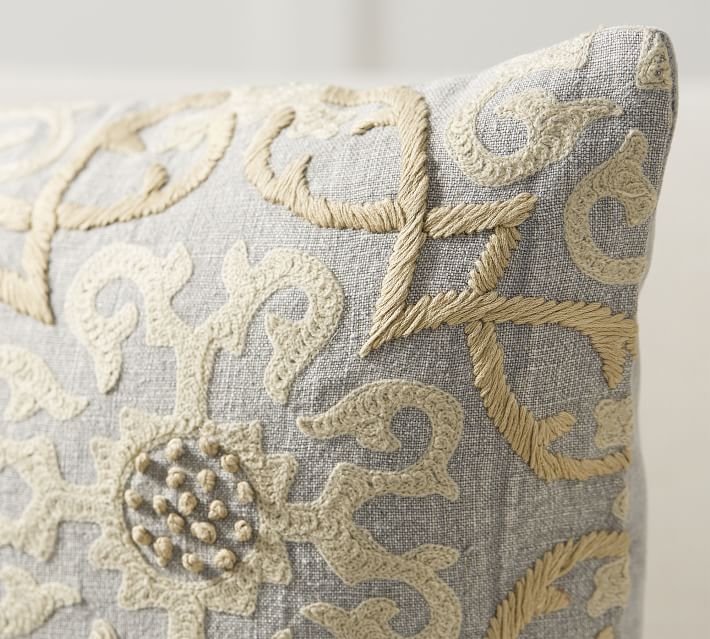 Sawyer Medallion Embroidered Pillow Cover Without Insert 22"x22" thumbnail 3