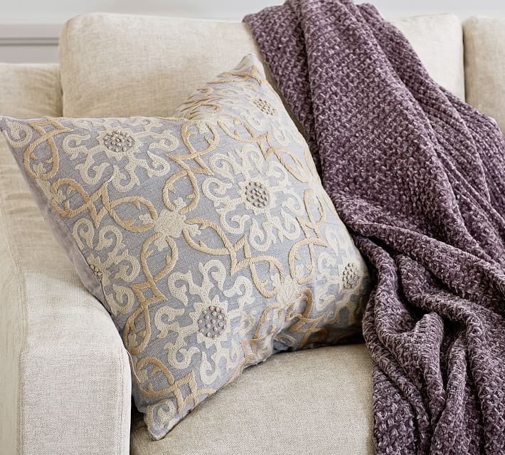 Sawyer Medallion Embroidered Pillow Cover Without Insert 22"x22" thumbnail 4