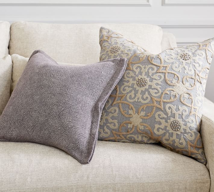 Sawyer Medallion Embroidered Pillow Cover Without Insert 22"x22" thumbnail 5