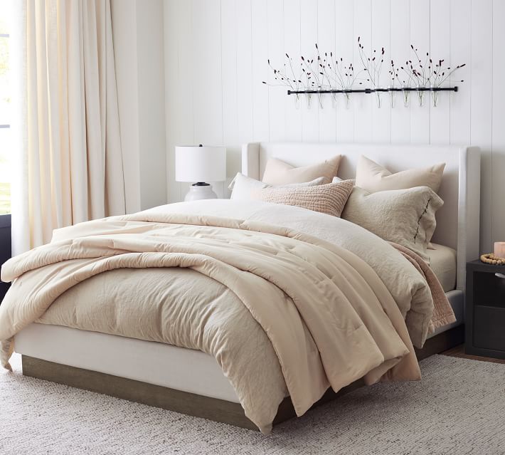 Jake Upholstered Wood Base Platform Bed thumbnail 2