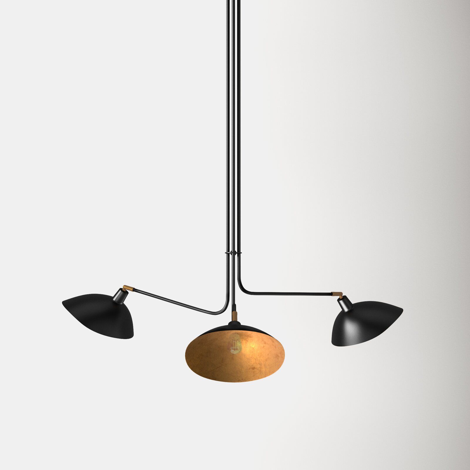 Hart 3 Light Sputnik Modern Linear Chandelier thumbnail 2