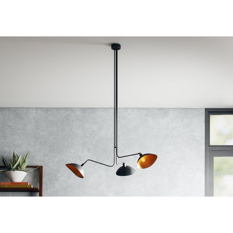 Hart 3 Light Sputnik Modern Linear Chandelier thumbnail 4
