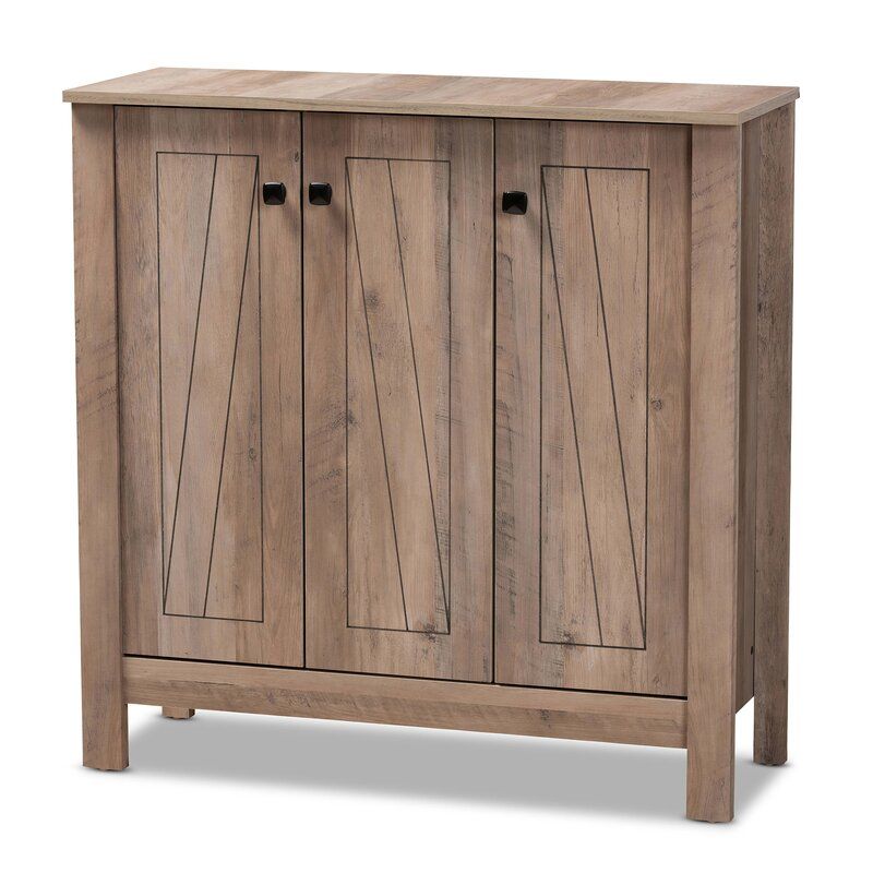 Wood 15 Pair Shoe Storage Cabinet thumbnail 2