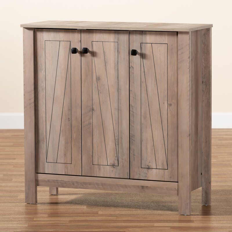Wood 15 Pair Shoe Storage Cabinet thumbnail 5