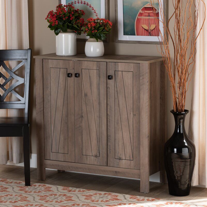 Wood 15 Pair Shoe Storage Cabinet thumbnail 6