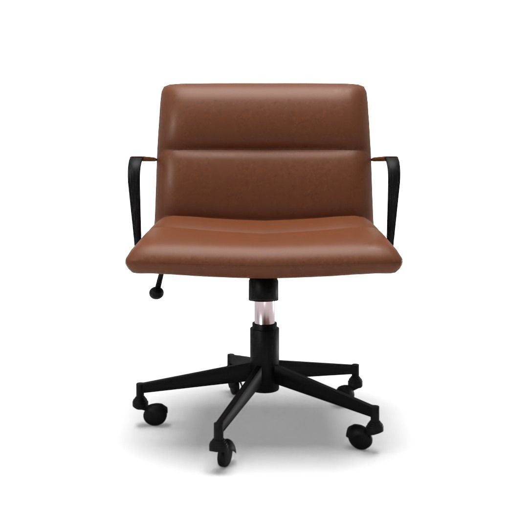 Cooper Mid Century Leather Swivel Office Chair thumbnail 3