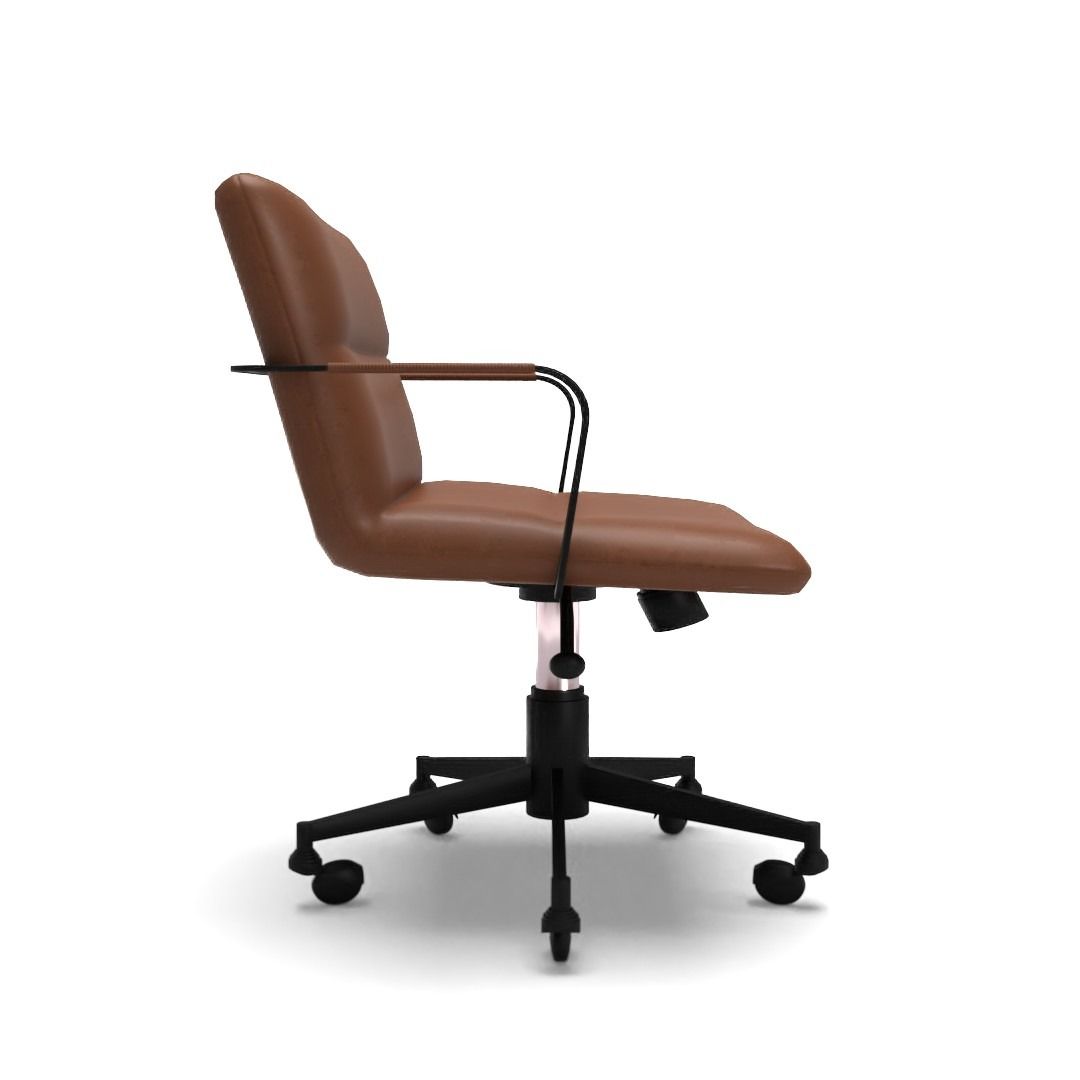 Cooper Mid Century Leather Swivel Office Chair thumbnail 4