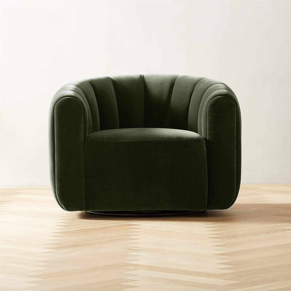 Fitz Green Velvet Swivel Chair thumbnail 3