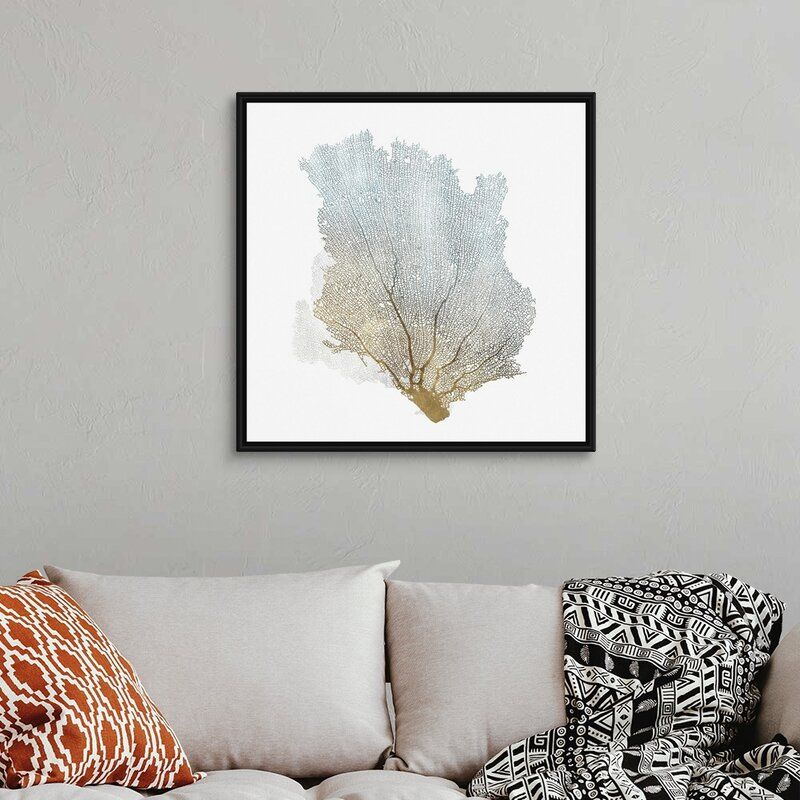 Delicate Coral I by Isabelle Z Painting on Canvas With Frame-32''x32'' thumbnail 3