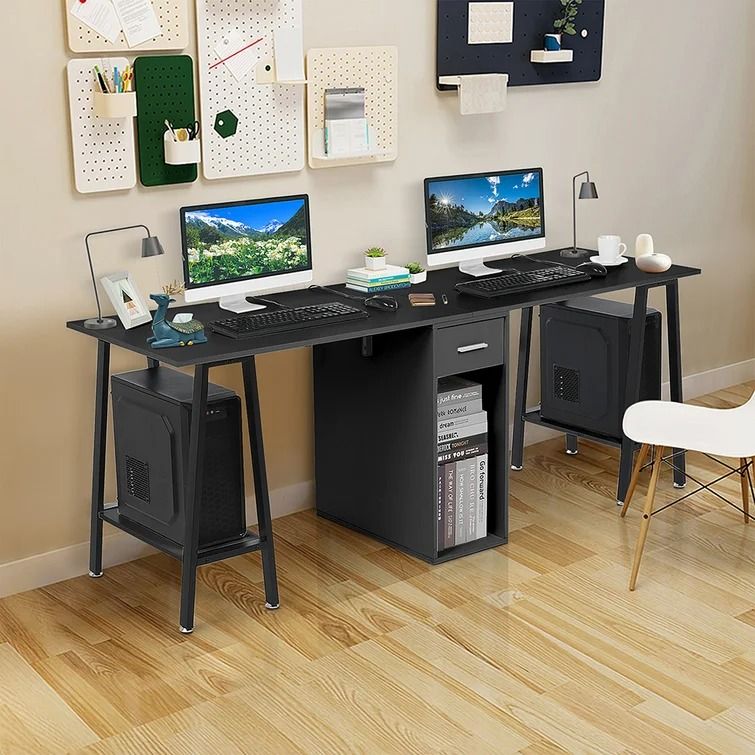 Two Person Computer Desk Double Workstation thumbnail 2
