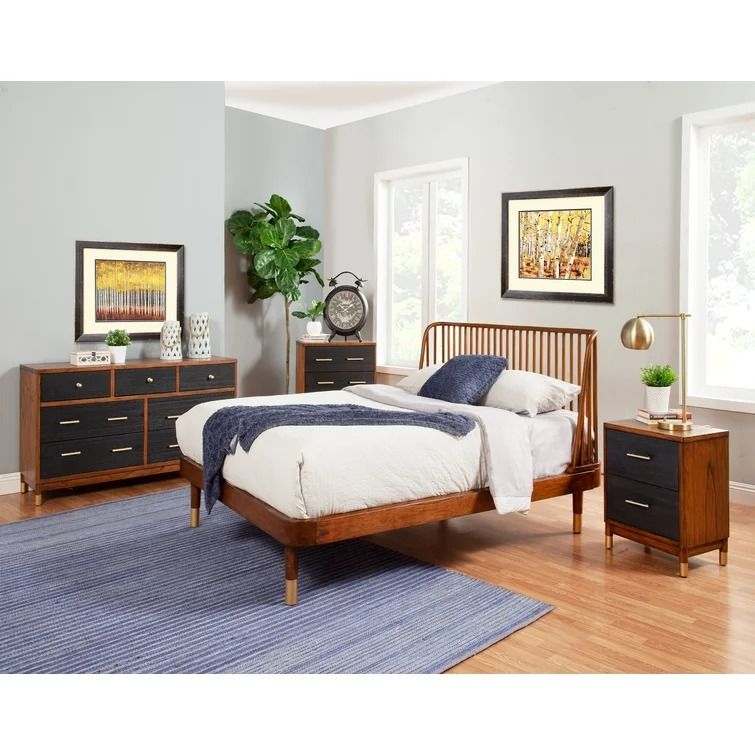 Twedt Tall Drawer Nightstand in Dark WalnutBlack thumbnail 2
