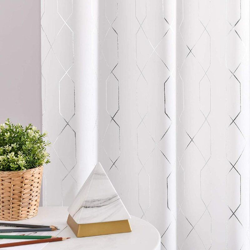 Benis Geometric Blackout Thermal Gromment Curtain Panels Set of 2 84" thumbnail 3