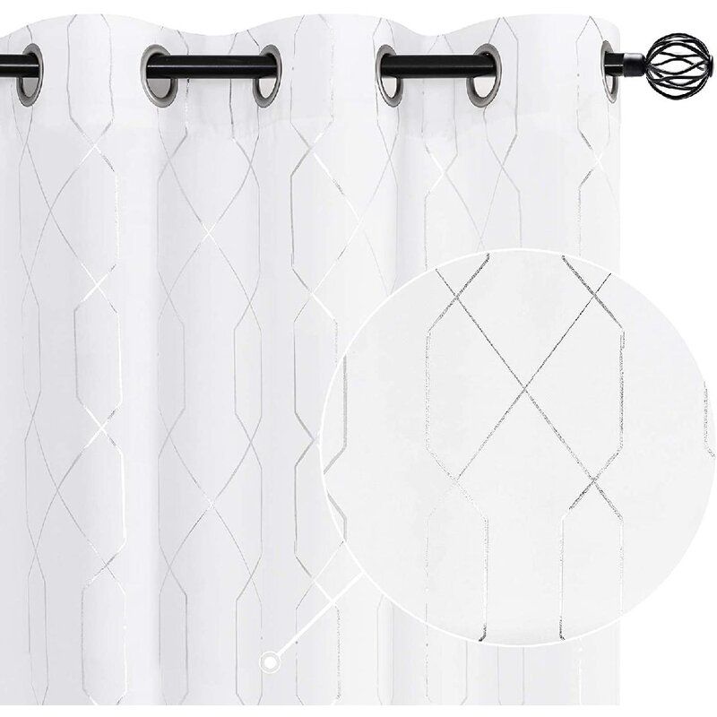 Benis Geometric Blackout Thermal Gromment Curtain Panels Set of 2 84" thumbnail 5