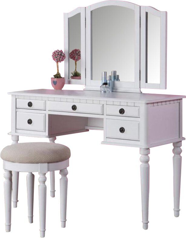 Alligood Vanity Set with Stool and Mirror thumbnail 2