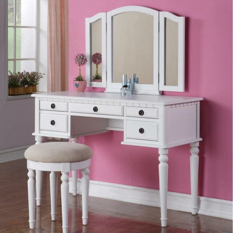 Alligood Vanity Set with Stool and Mirror thumbnail 4