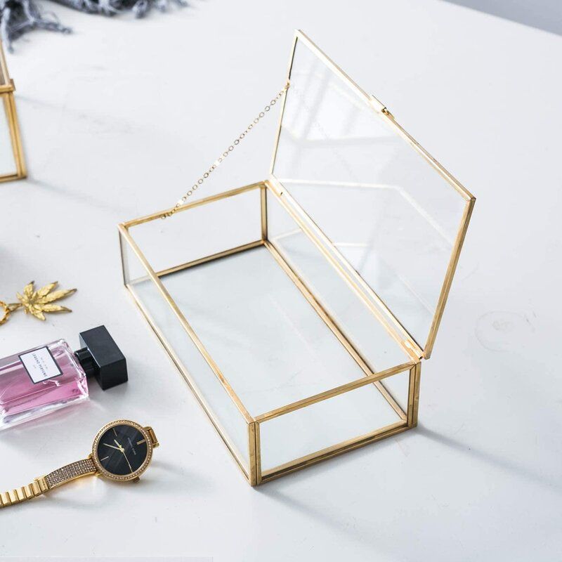 Golden Glass Jewelry Keepsake Box thumbnail 3