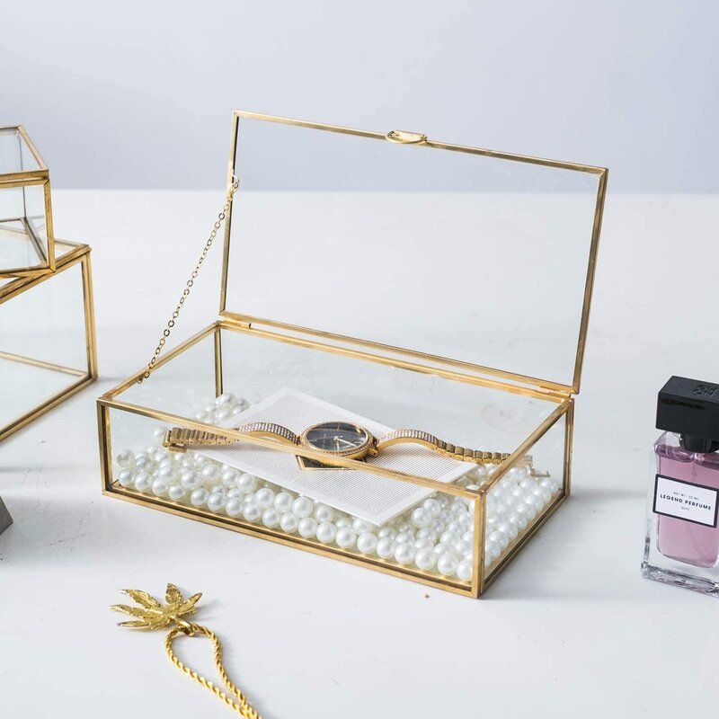 Golden Glass Jewelry Keepsake Box thumbnail 6