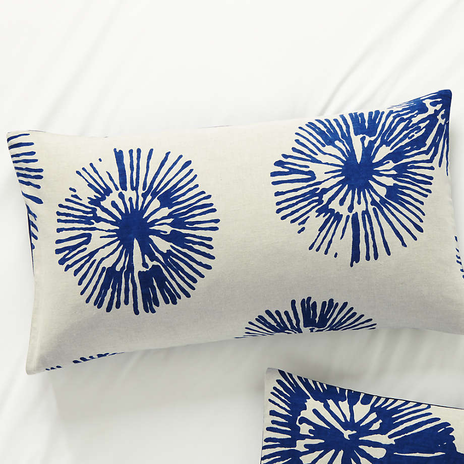 Haana King Blue Floral Sham With Insert 20"x10" thumbnail 2