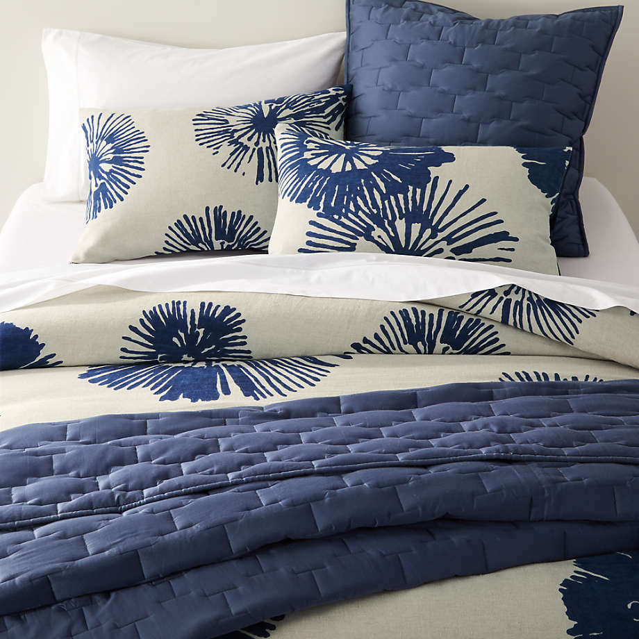 Haana King Blue Floral Sham With Insert 20"x10" thumbnail 3