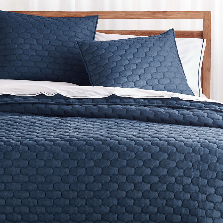 Fontaine Blue Cotton Quilt Full Queen thumbnail 2