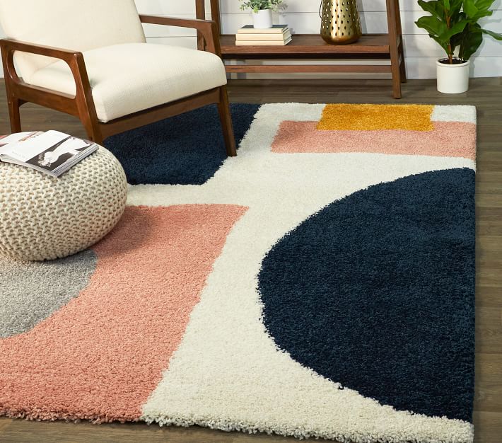 Stain Resistant Geometric Shag Rug-7'x10' thumbnail 2