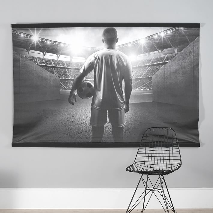 Black and White Soccer Wall Mural-3'x4' thumbnail 3