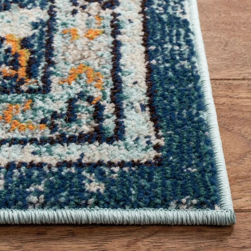 Ferretti Oriental CreamLight Blue Area Rug-8'x10' thumbnail 5